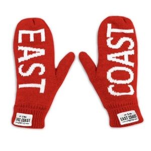 New East Coast Lifestyle Red Knit Mittens Adult One Size